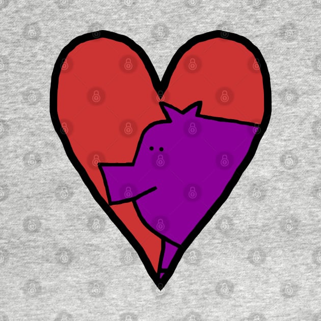 My Purple Pig Valentines Day by ellenhenryart